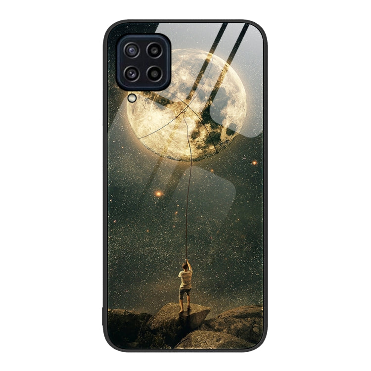 For Samsung Galaxy M32 Colorful Painted Glass Phone Case