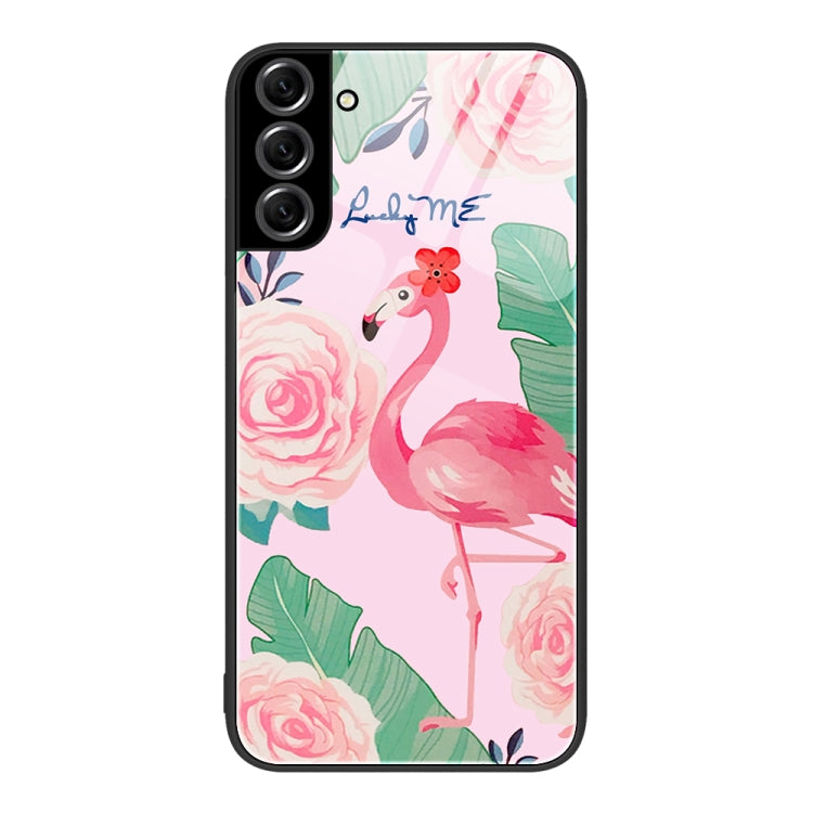 For Samsung Galaxy S22+ 5G Colorful Painted Glass Phone Case