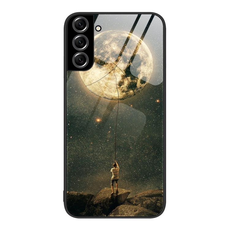 For Samsung Galaxy S22+ 5G Colorful Painted Glass Phone Case