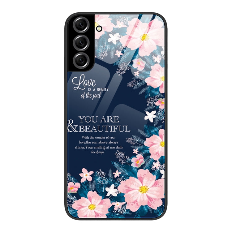 For Samsung Galaxy S22+ 5G Colorful Painted Glass Phone Case