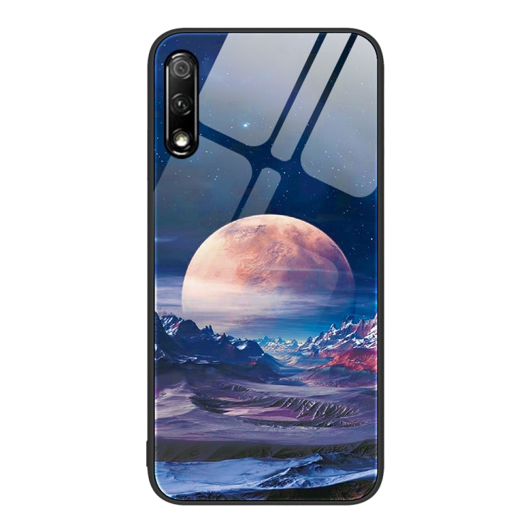 For Honor 9X Colorful Painted Glass Phone Case