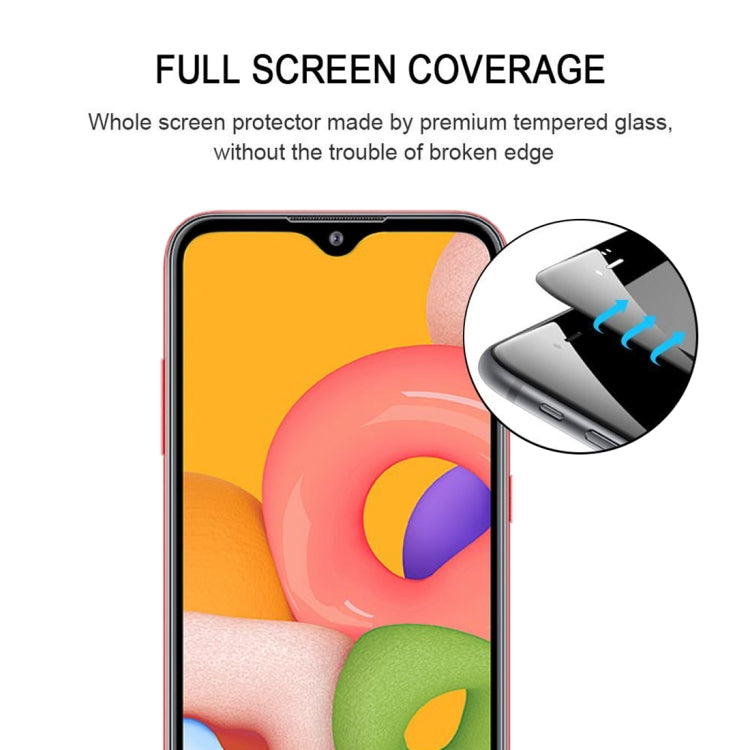 For Galaxy A01 Full Glue Full Cover Screen Protector Tempered Glass Film