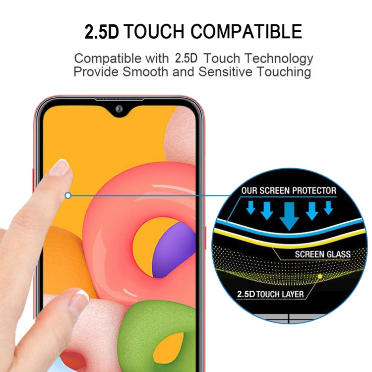 For Galaxy A01 Full Glue Full Cover Screen Protector Tempered Glass Film