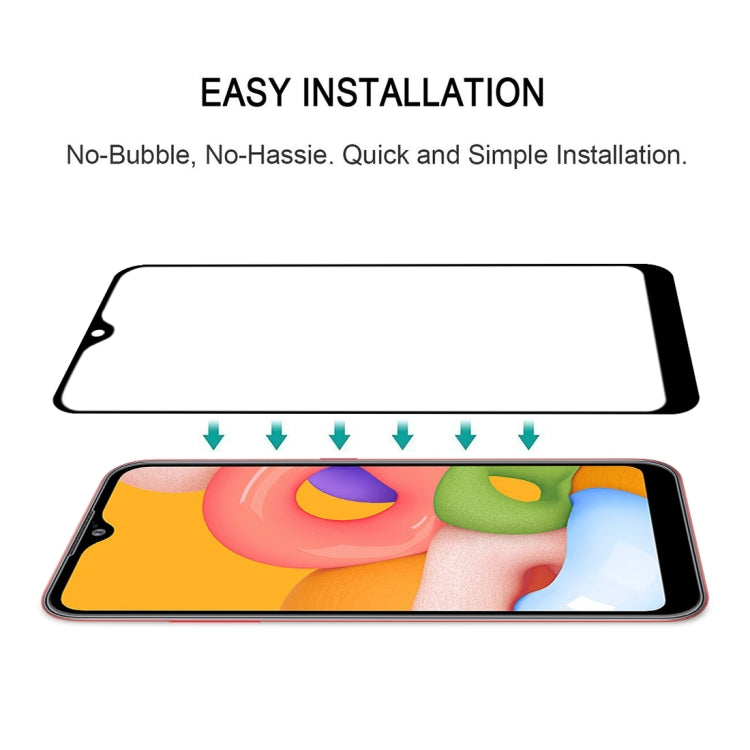 For Galaxy A01 Full Glue Full Cover Screen Protector Tempered Glass Film