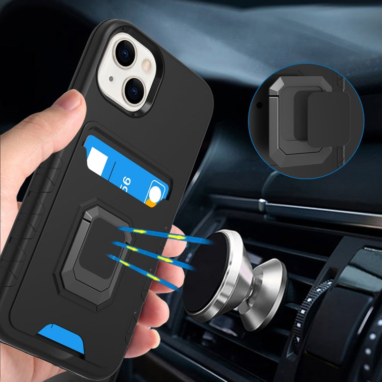 For iPhone 14 Card Shield Magnetic Holder Phone Case