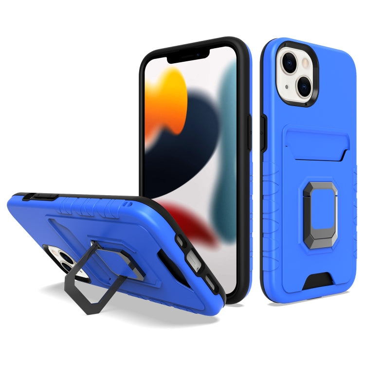 For iPhone 14 Plus Card Shield Magnetic Holder Phone Case