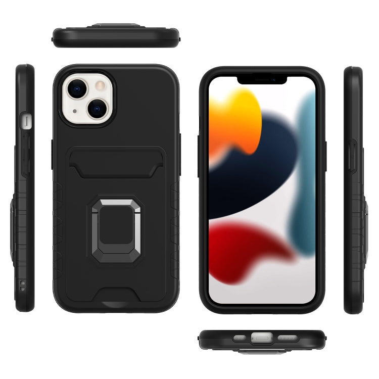 For iPhone 14 Plus Card Shield Magnetic Holder Phone Case