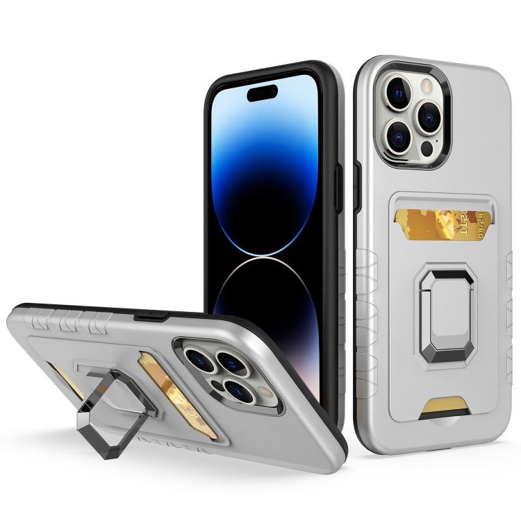 For iPhone 14 Pro Card Shield Magnetic Holder Phone Case