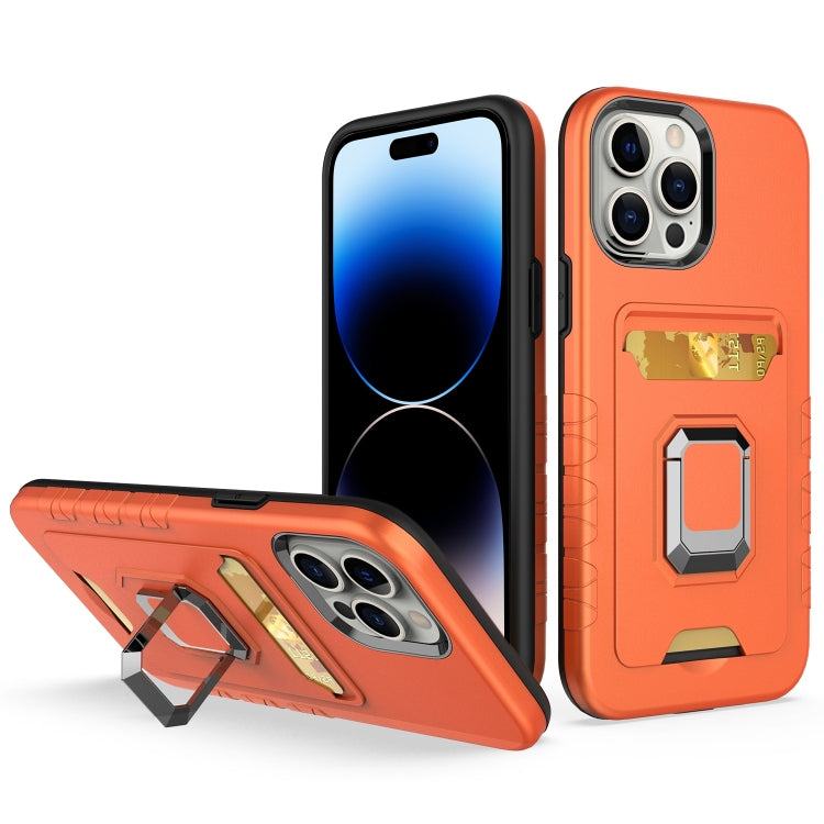 For iPhone 14 Pro Card Shield Magnetic Holder Phone Case
