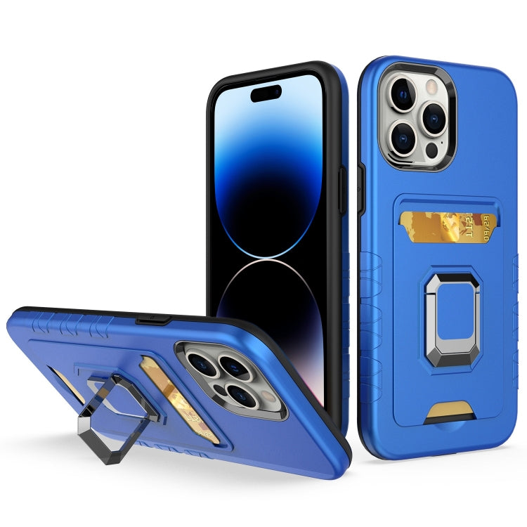 For iPhone 14 Pro Max Card Shield Magnetic Holder Phone Case