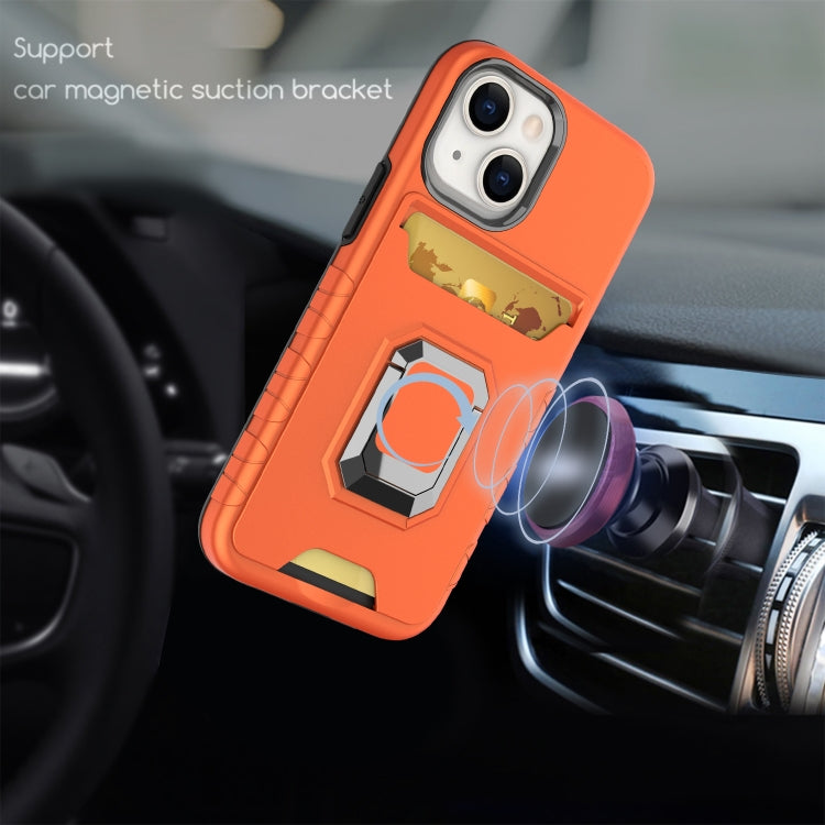 For iPhone 13 mini Card Shield Magnetic Holder Phone Case