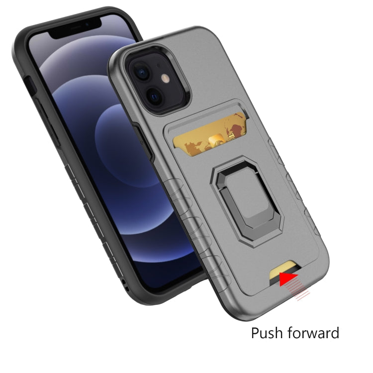 For iPhone 12 Card Shield Magnetic Holder Phone Case