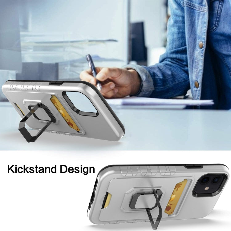 For iPhone 12 Pro Card Shield Magnetic Holder Phone Case