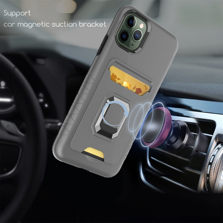 For iPhone 11 Pro Max Card Shield Magnetic Holder Phone Case