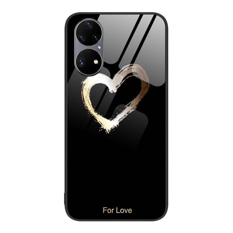 For Huawei P50 Pro Colorful Painted Glass Phone Case