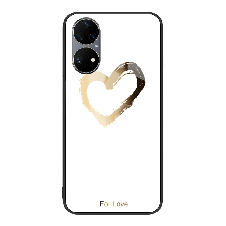 For Huawei P50 Pro Colorful Painted Glass Phone Case