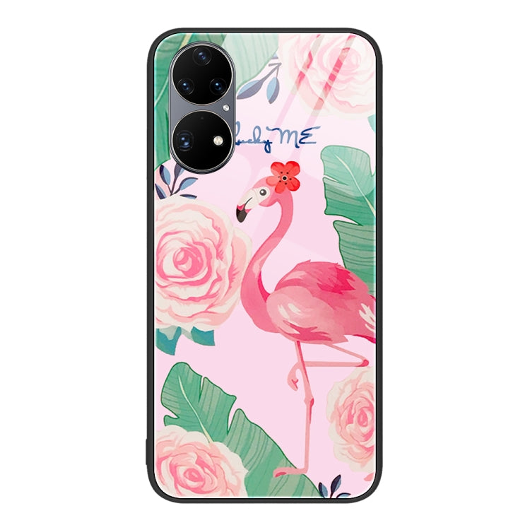 For Huawei P50 Pro Colorful Painted Glass Phone Case