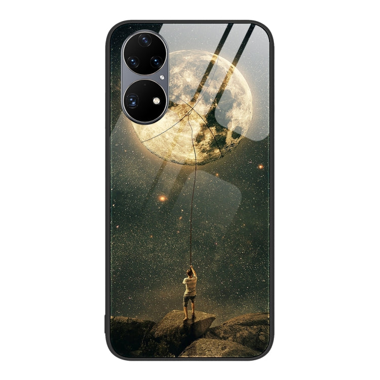 For Huawei P50 Pro Colorful Painted Glass Phone Case