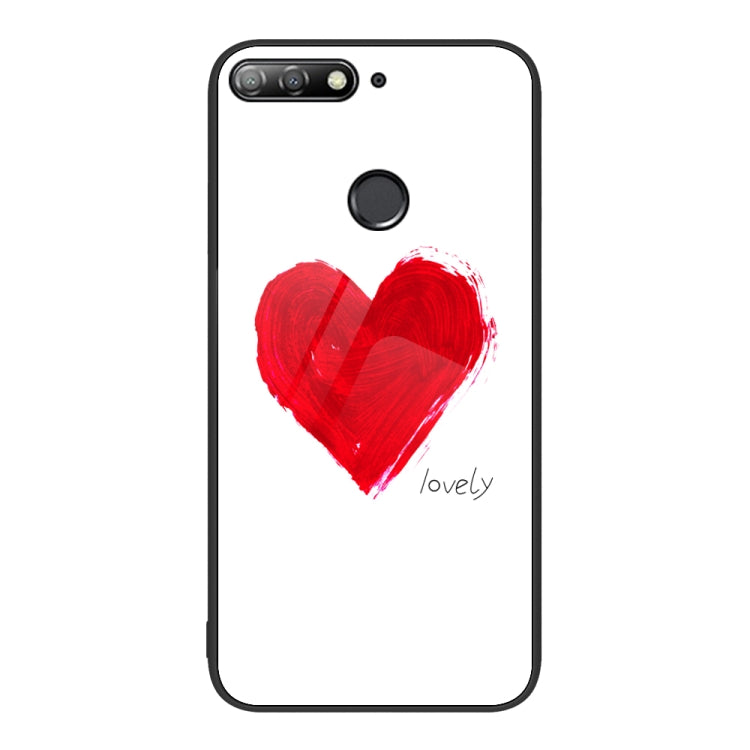For Huawei Enjoy 8e Colorful Painted Glass Phone Case