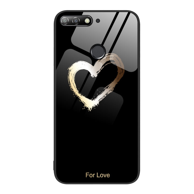 For Huawei Enjoy 8e Colorful Painted Glass Phone Case