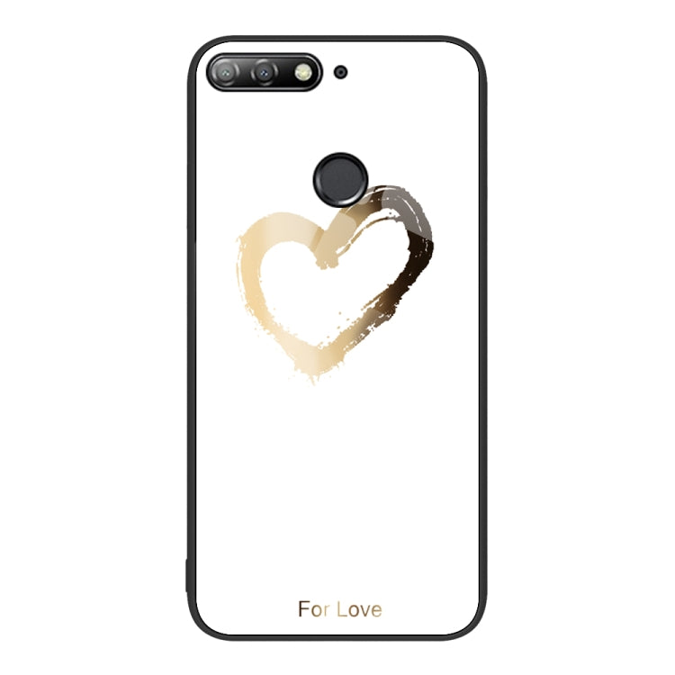 For Huawei Enjoy 8e Colorful Painted Glass Phone Case