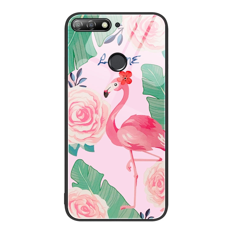 For Huawei Enjoy 8e Colorful Painted Glass Phone Case