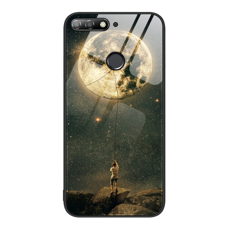 For Huawei Enjoy 8e Colorful Painted Glass Phone Case