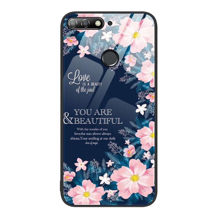 For Huawei Enjoy 8e Colorful Painted Glass Phone Case