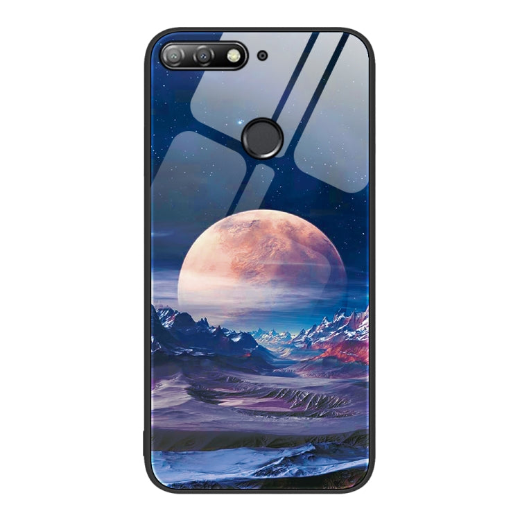 For Huawei Enjoy 8e Colorful Painted Glass Phone Case