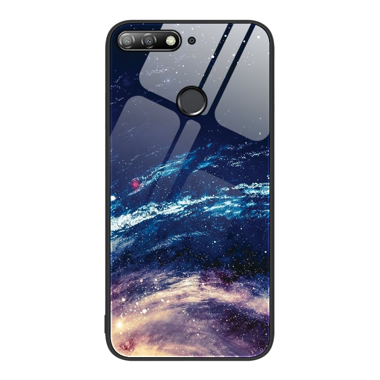 For Huawei Enjoy 8e Colorful Painted Glass Phone Case