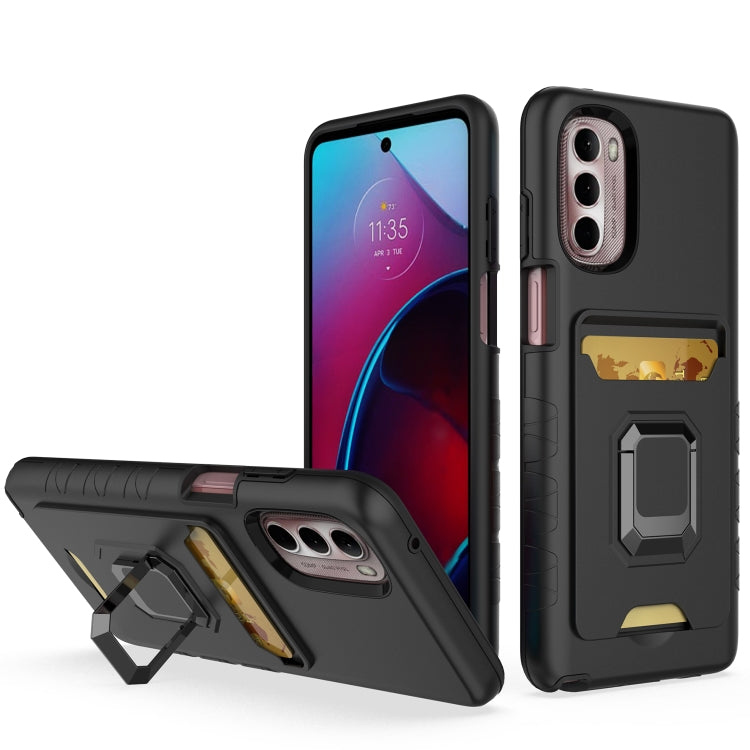 For Motorola Moto G Stylus 2022 Card Shield Magnetic Holder Phone Case