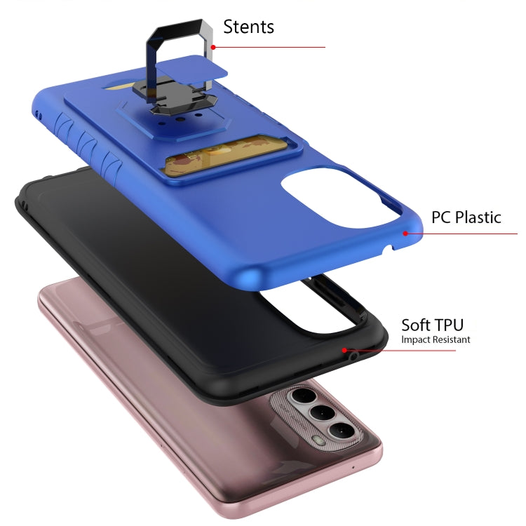 For Motorola Moto G Stylus 2022 Card Shield Magnetic Holder Phone Case