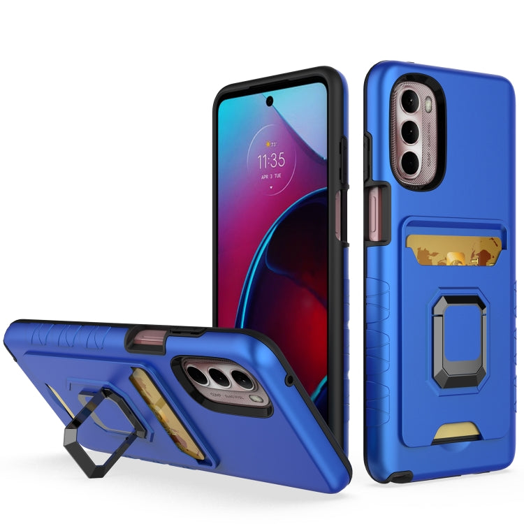 For Motorola Moto G Stylus 2022 Card Shield Magnetic Holder Phone Case