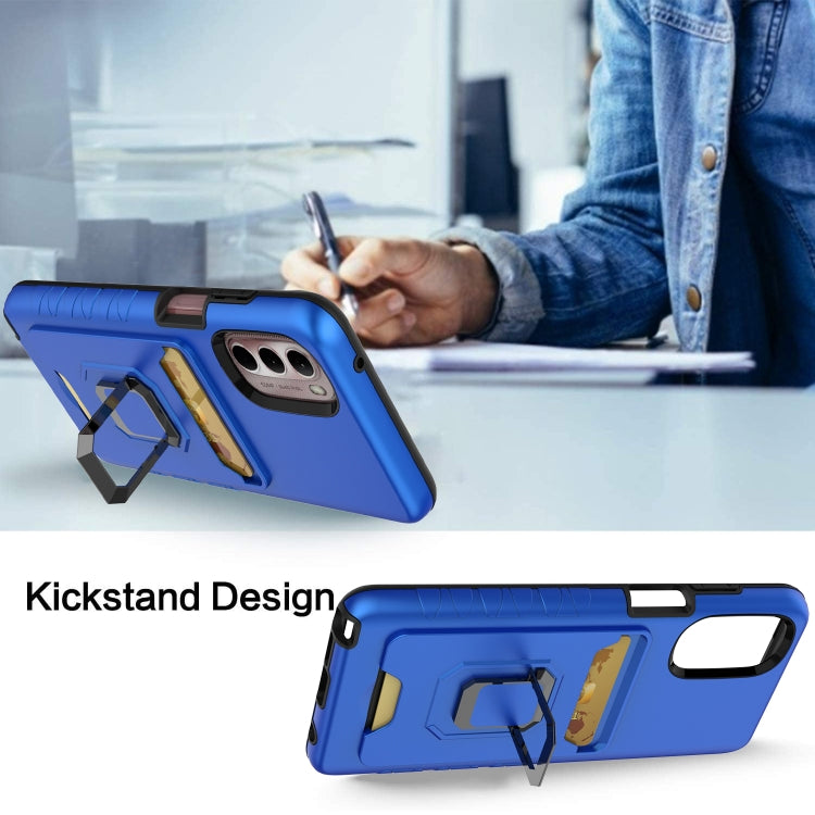 For Motorola Moto G Stylus 2022 Card Shield Magnetic Holder Phone Case