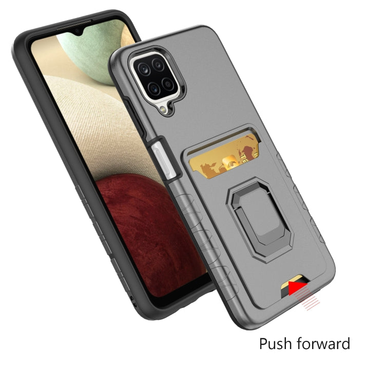 For Samsung Galaxy A12 Card Shield Magnetic Holder Phone Case