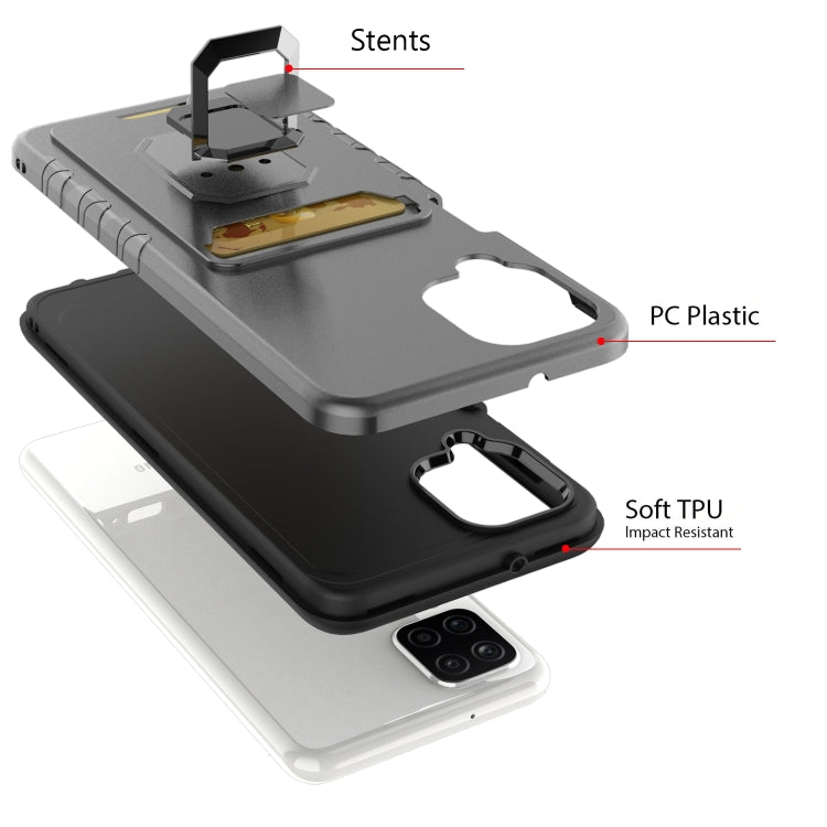 For Samsung Galaxy A12 Card Shield Magnetic Holder Phone Case