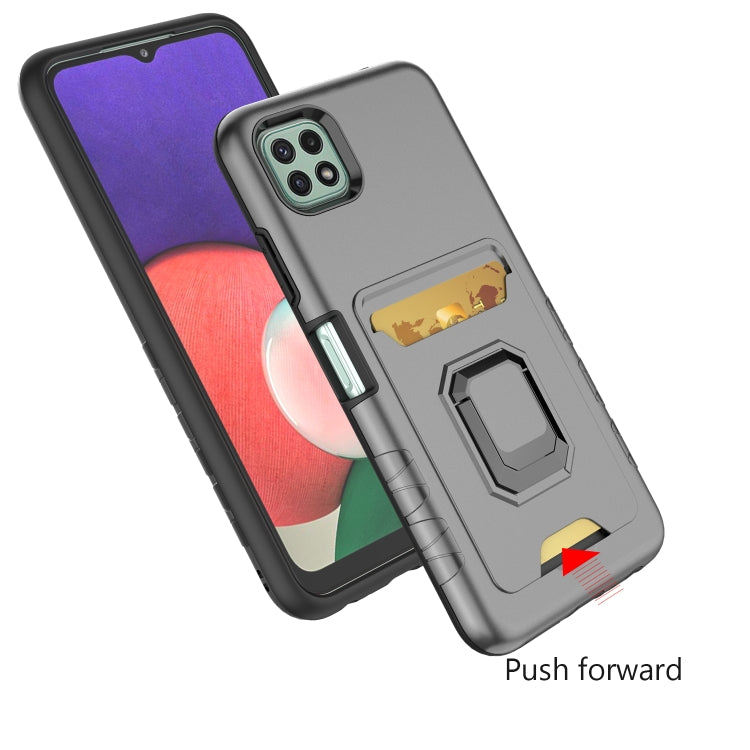 For Samsung Galaxy A22 5G Card Shield Magnetic Holder Phone Case