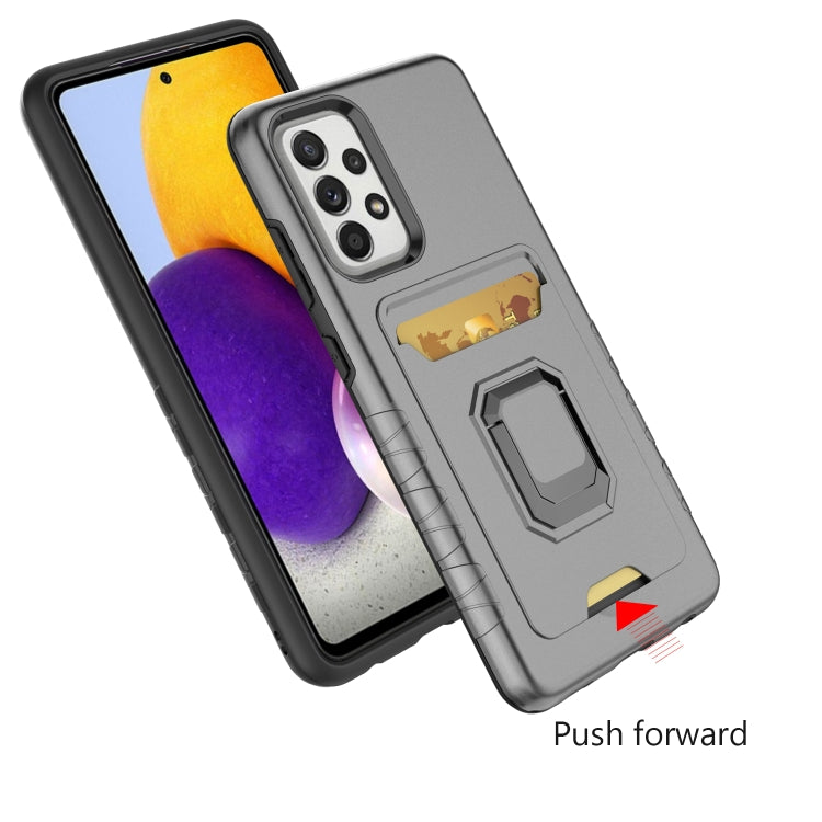 For Samsung Galaxy A72 Card Shield Magnetic Holder Phone Case