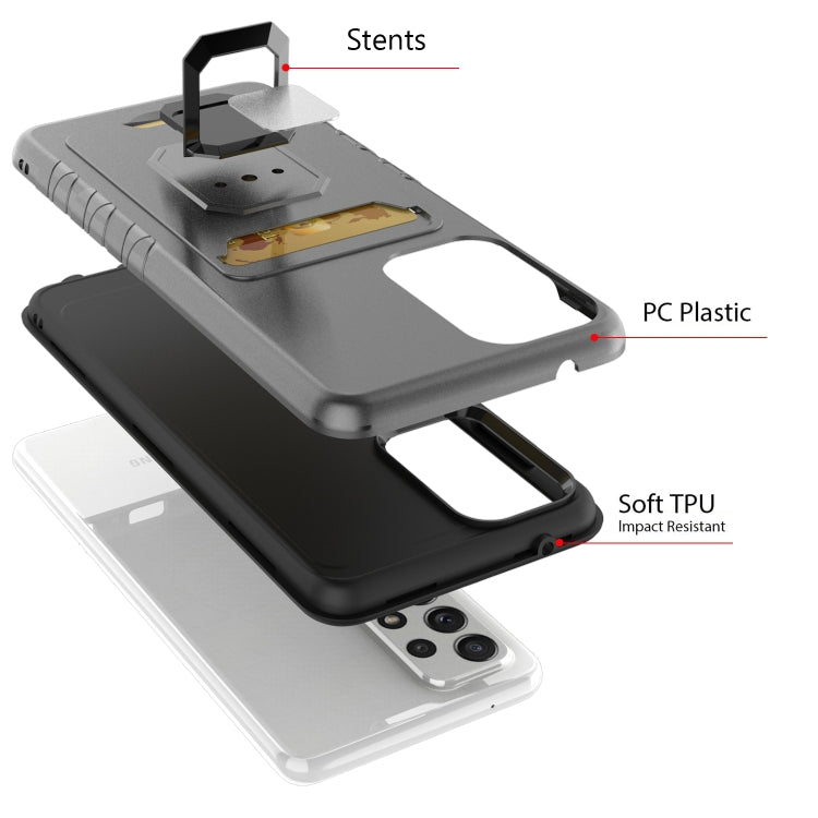 For Samsung Galaxy A72 Card Shield Magnetic Holder Phone Case