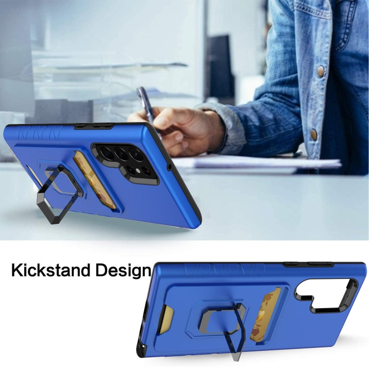 For Samsung Galaxy S22 Ultra 5G Card Shield Magnetic Holder Phone Case