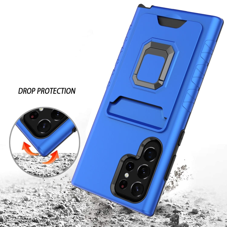 For Samsung Galaxy S22 Ultra 5G Card Shield Magnetic Holder Phone Case