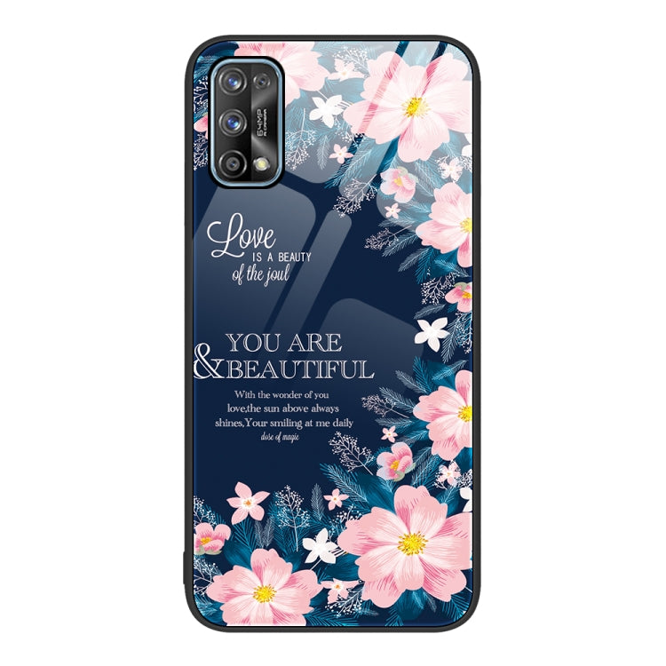 For Realme 7 Colorful Painted Glass Phone Case
