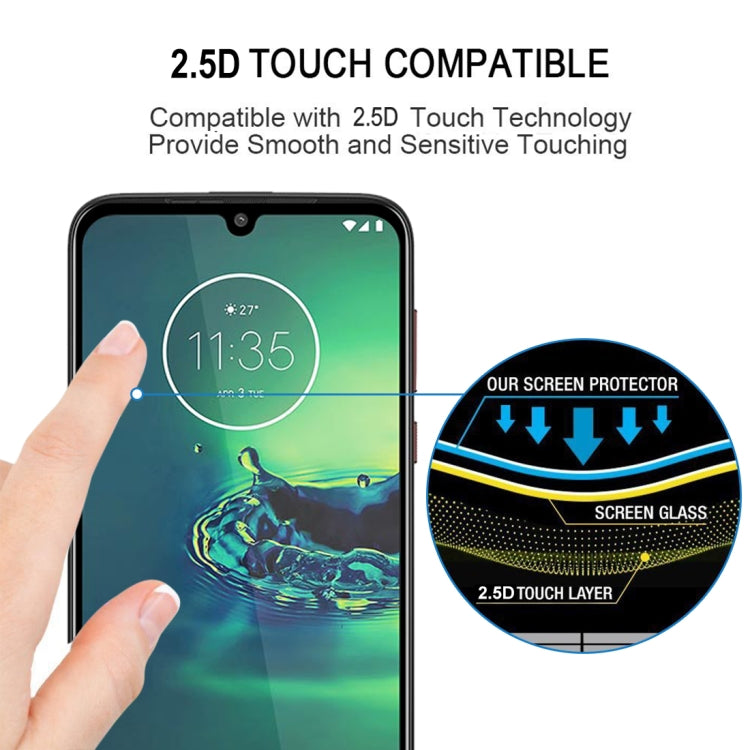For Motorola Moto G8 Plus 25 PCS Full Glue Full Cover Screen Protector Tempered Glass Film