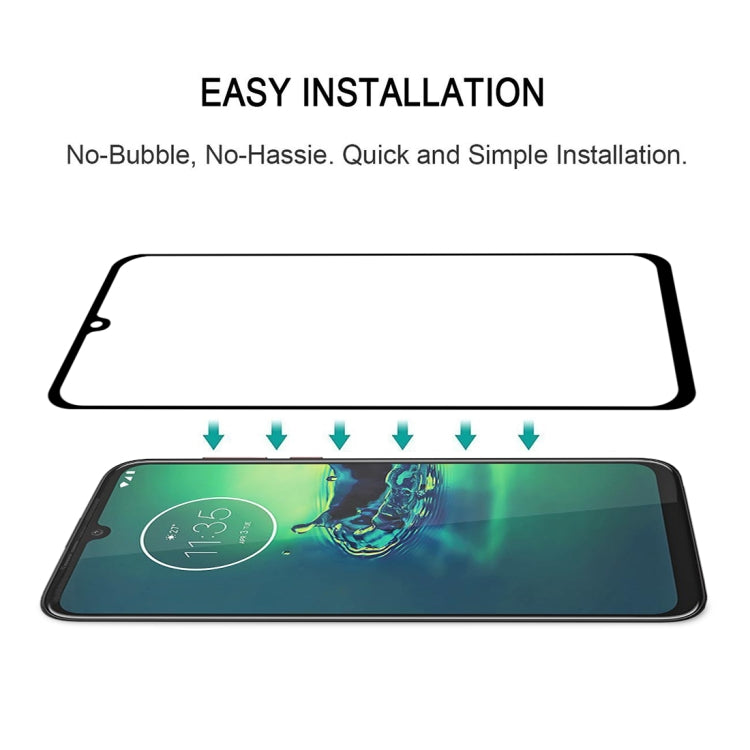 For Motorola Moto G8 Plus 25 PCS Full Glue Full Cover Screen Protector Tempered Glass Film