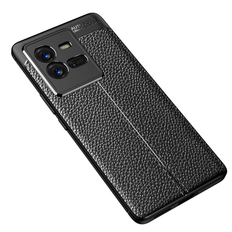 For vivo iQOO 10 Pro Litchi Texture TPU Shockproof Case