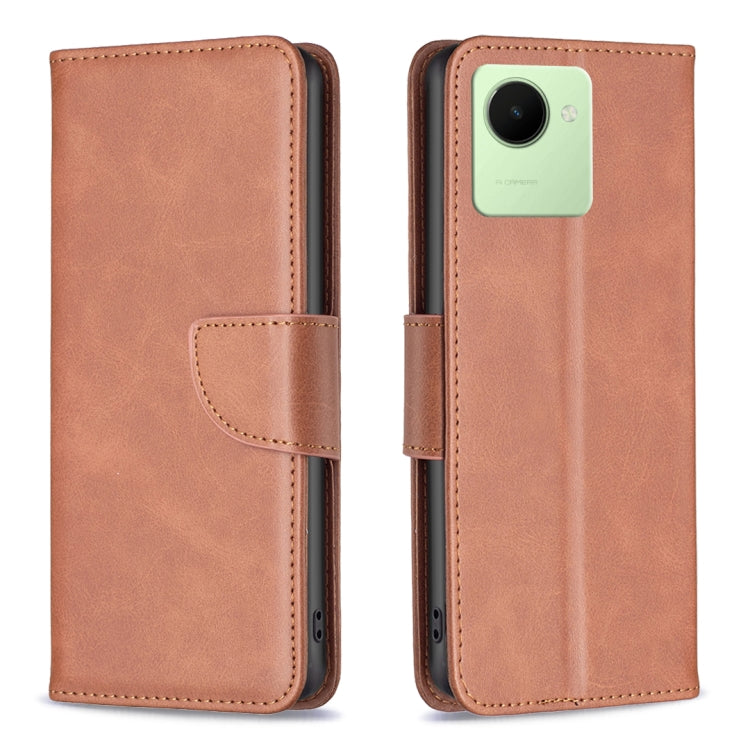 For Realme C30 Lambskin Texture Leather Phone Case