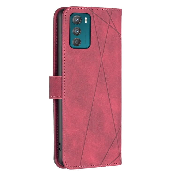 For Motorola Moto G42 4G Magnetic Buckle Rhombus Texture Leather Phone Case