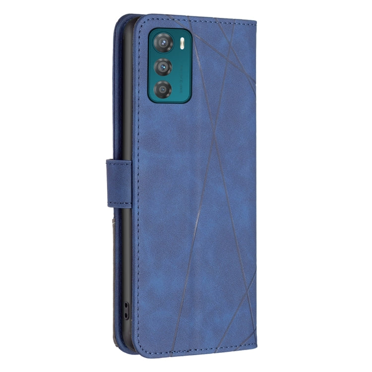 For Motorola Moto G42 4G Magnetic Buckle Rhombus Texture Leather Phone Case