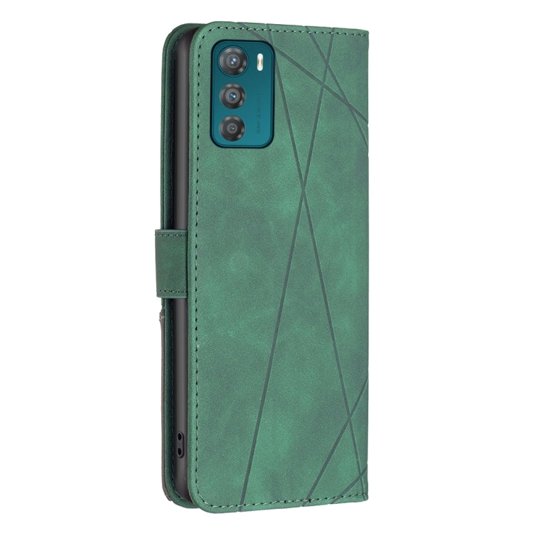 For Motorola Moto G42 4G Magnetic Buckle Rhombus Texture Leather Phone Case