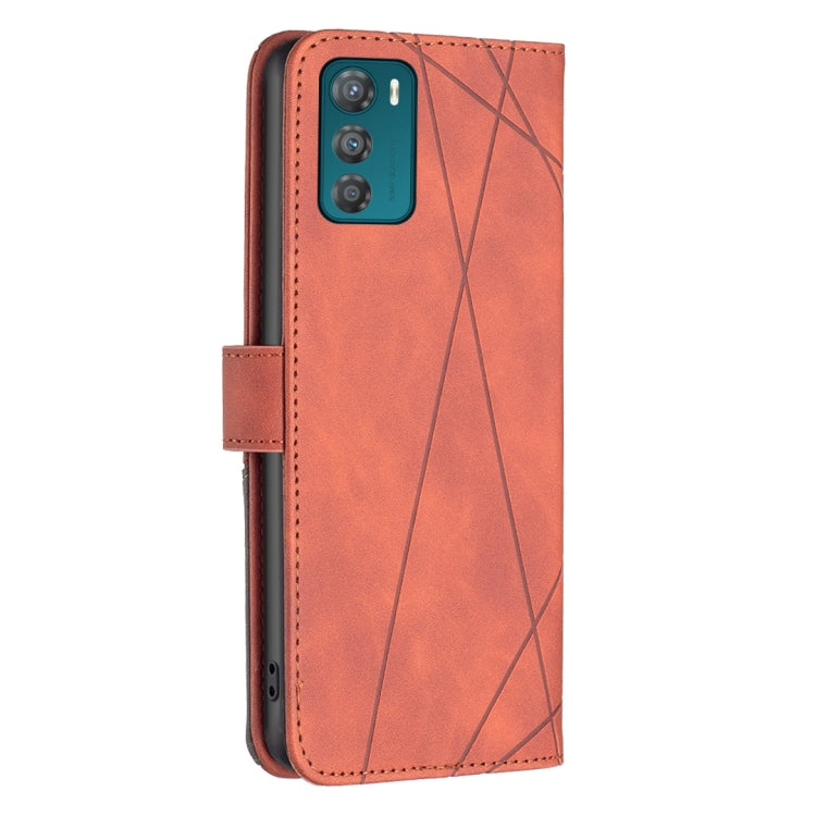 For Motorola Moto G42 4G Magnetic Buckle Rhombus Texture Leather Phone Case